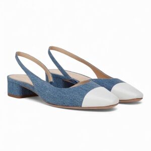 🆕 Veronica Beard Cecile Denim Slingback Pumps